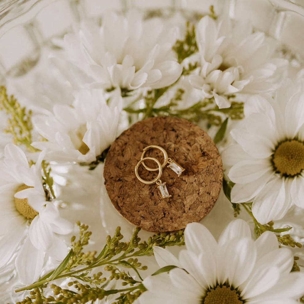 Mauve Jewelry Co. Sophie Baguette Diamond Dangle Hoops