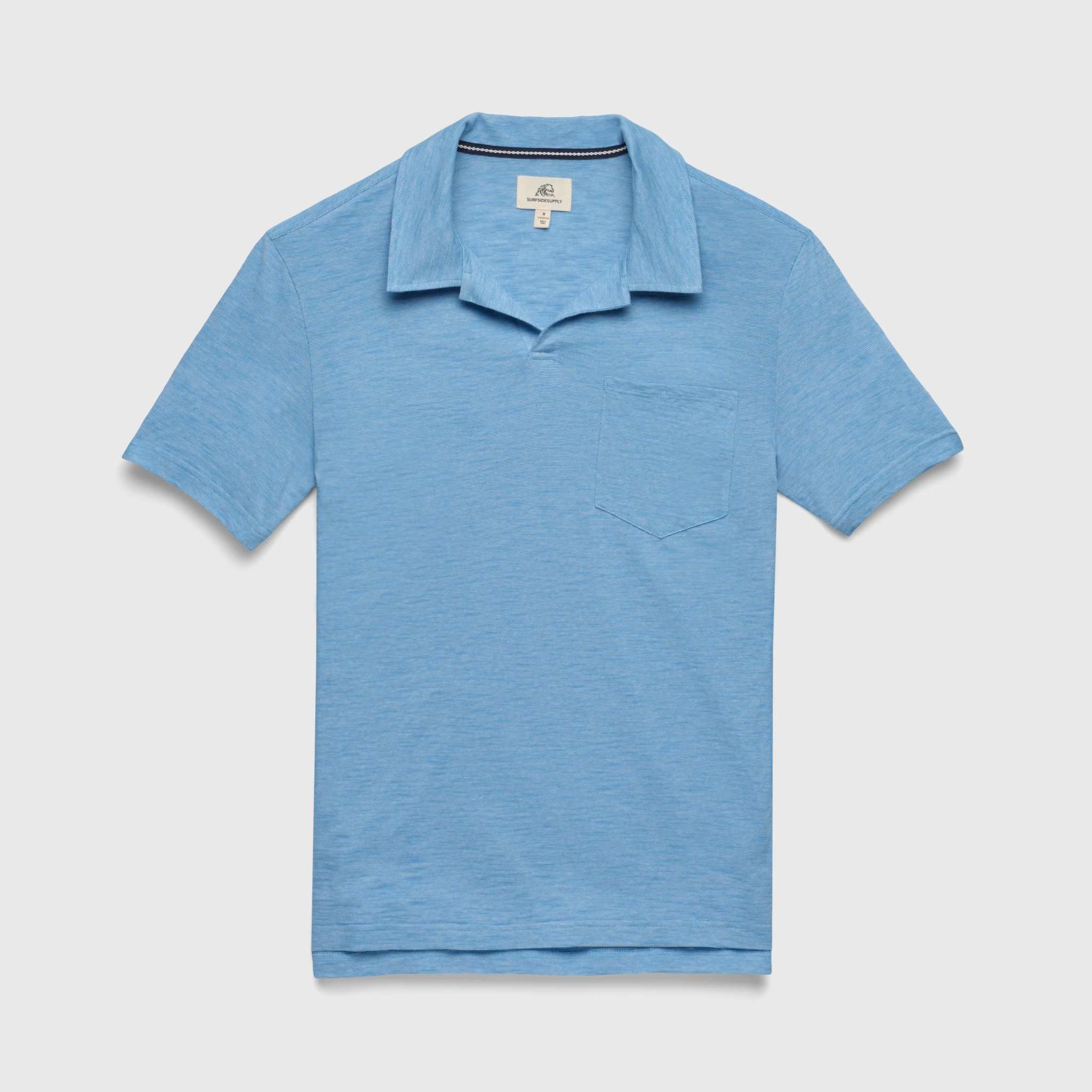 SURFSIDESUPPLY Johnny Collar Polo - Cendre Blue