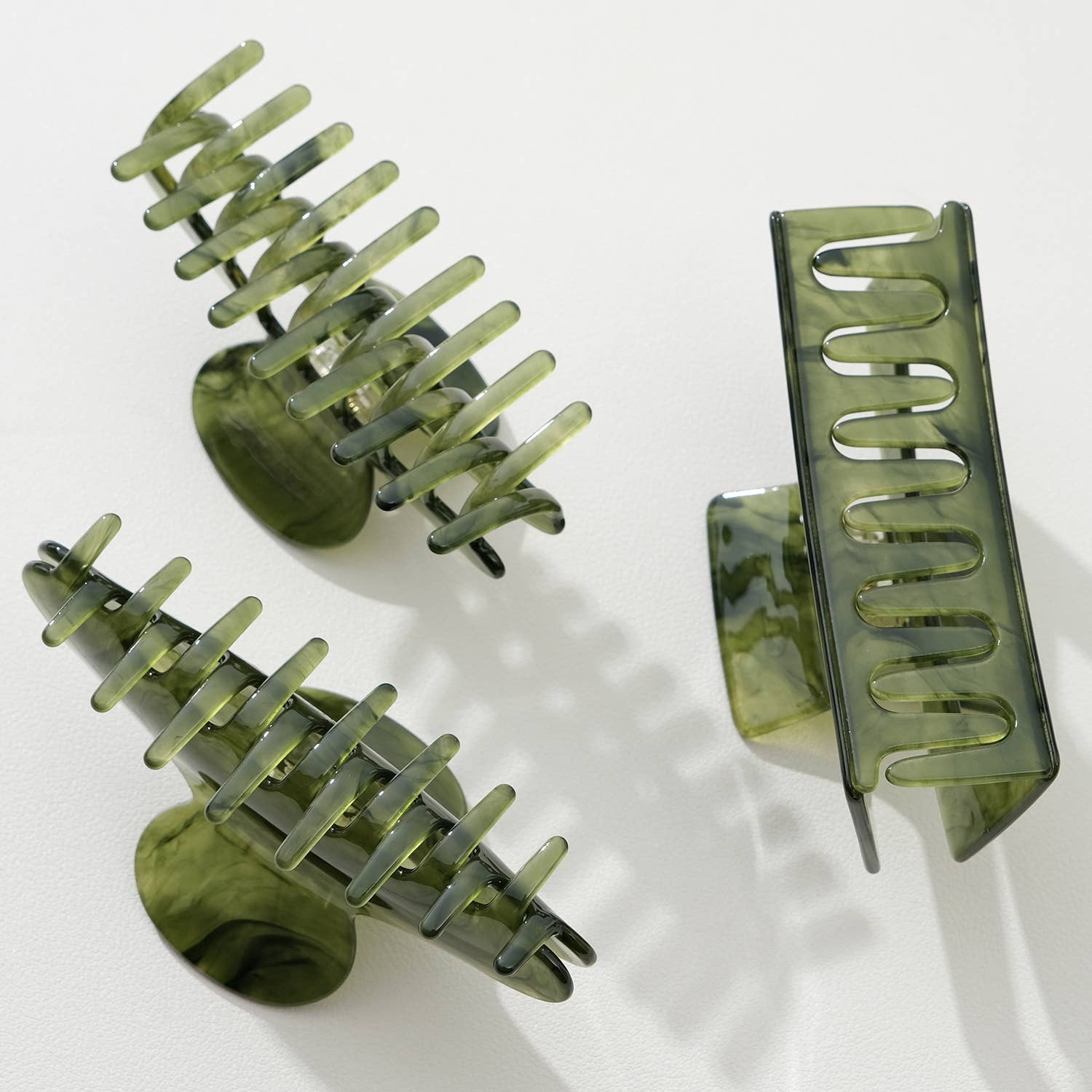 Adorro Jade Green Large | Assorted Large Claw Clips