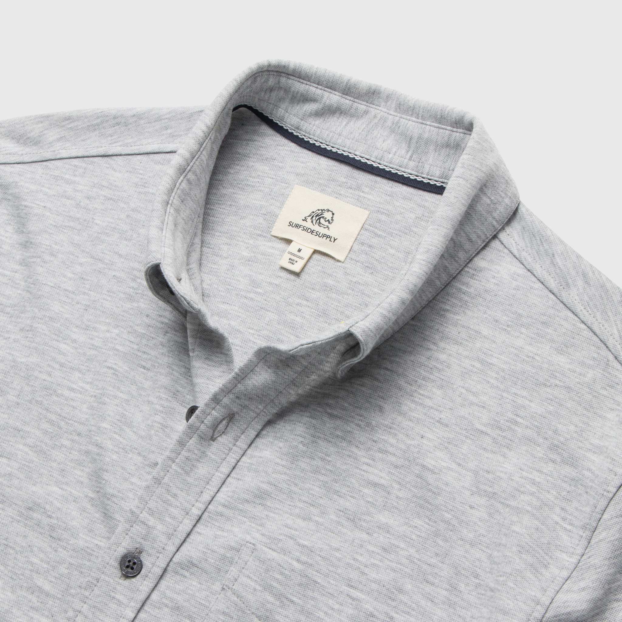 SURFSIDESUPPLY Tony Pique Knit Shirt - Heather Grey