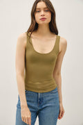 Be Cool BASIC THREADS SCOOP NECK TANK MARTINI OLIVE