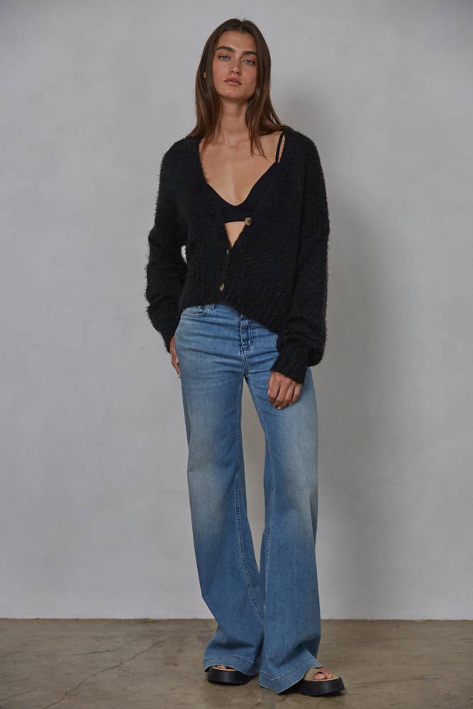 By Together Warm Wishes Sweater Cardigan Black M