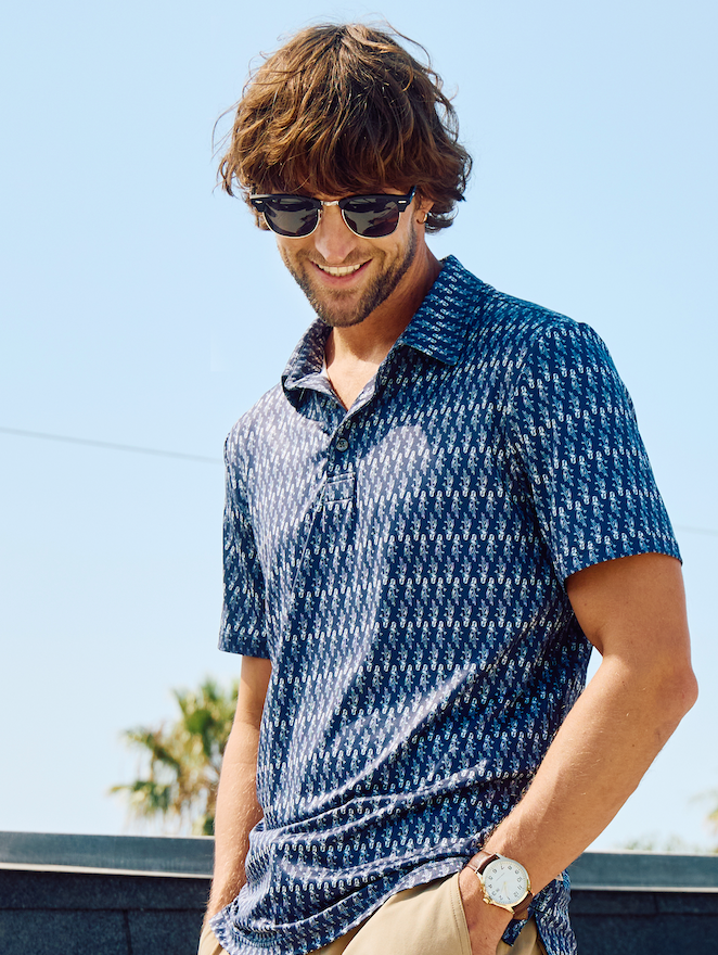 SURFSIDESUPPLY GARY PERFORMANCE POLO - Navy Hula