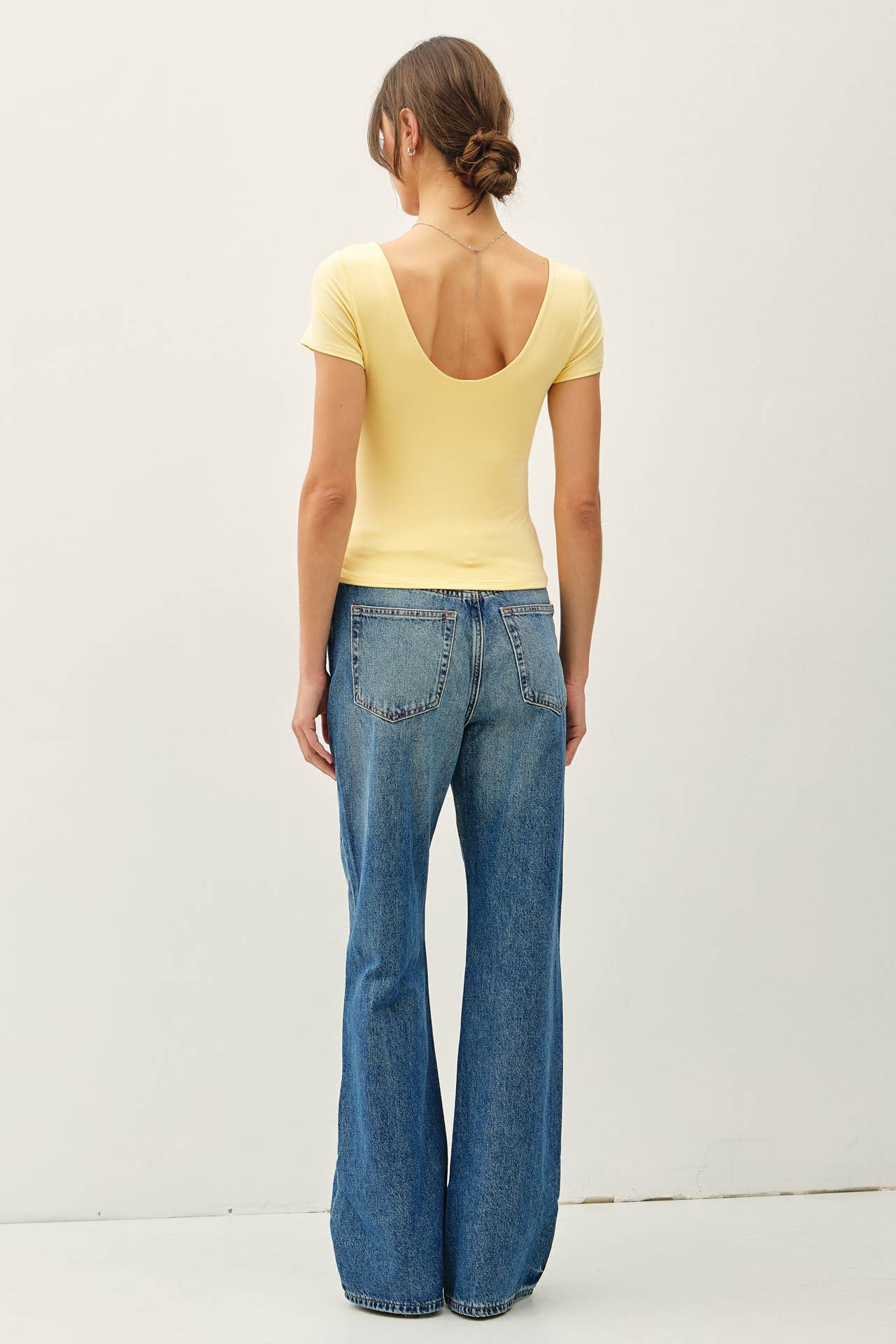 Be Cool BASIC DOUBLE LINED SCOOP NECK CAP SLEEVE TOP