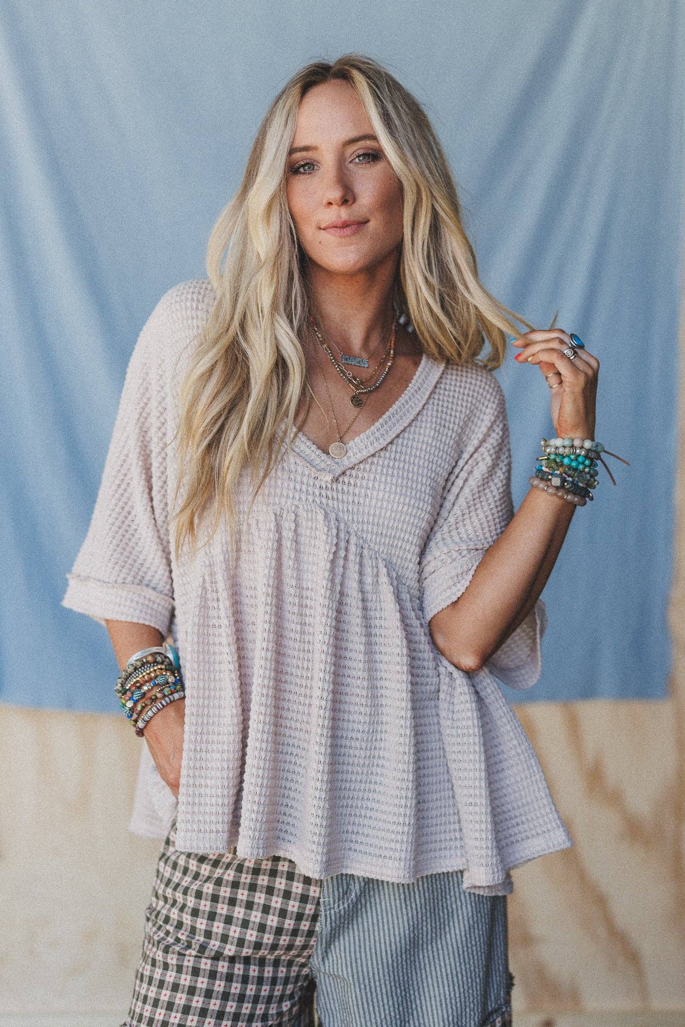 Three Bird Nest Lush Drift Top - Oatmeal