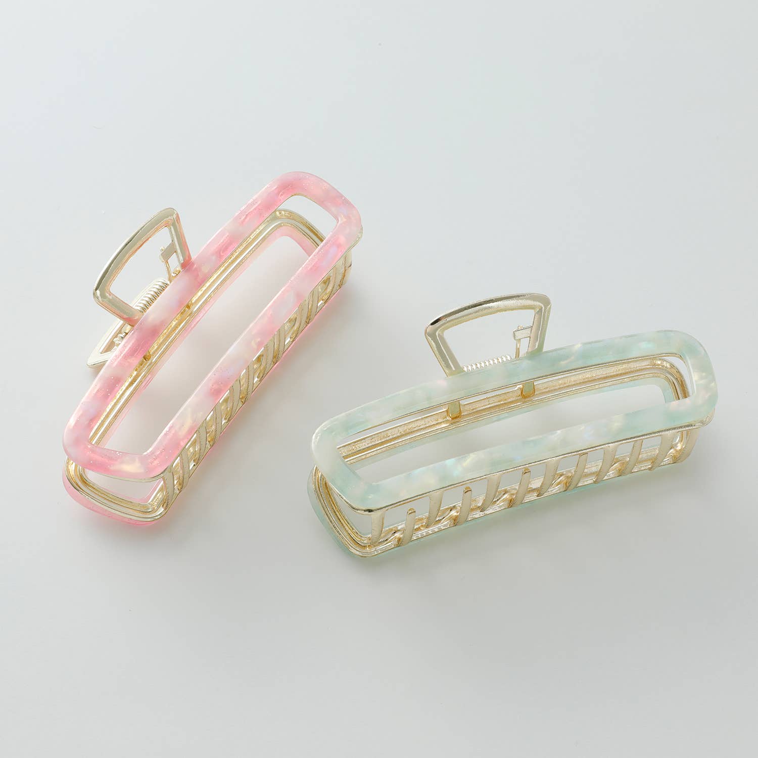 Adorro Harlow Large Fairy | Large Hollow Rectangle Metal Claw Clip