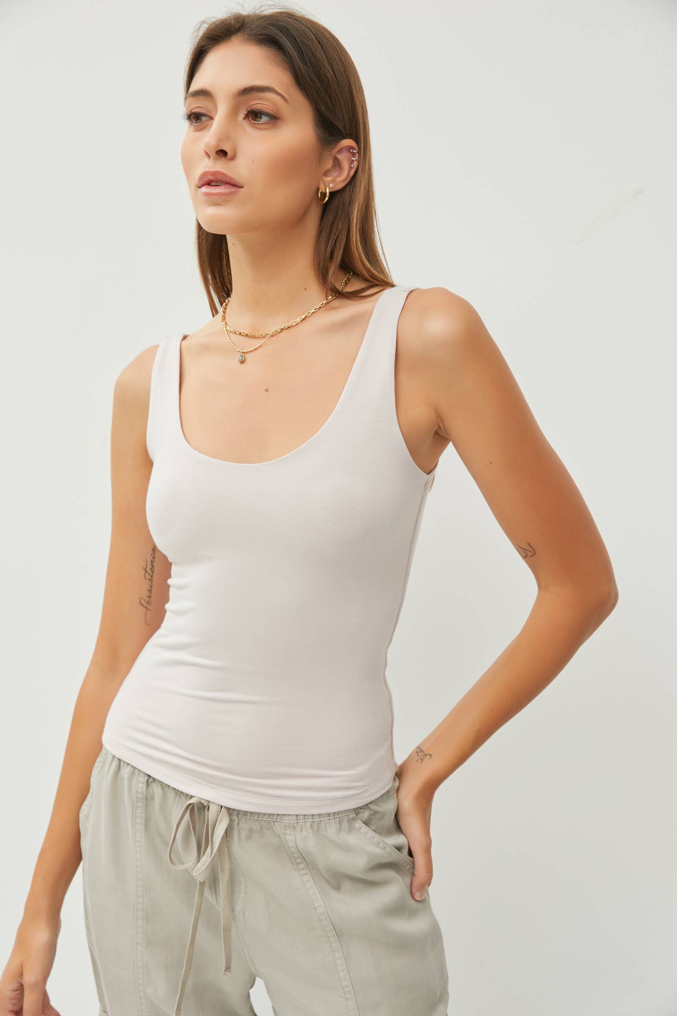 Be Cool BASIC THREADS SCOOP NECK TANK
