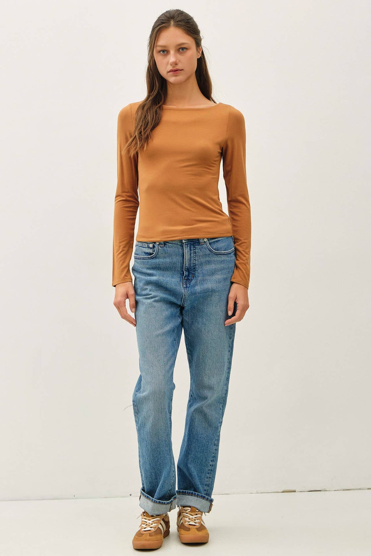 Be Cool BASIC THREADS BOAT NECK LONG SLEEVE TOP