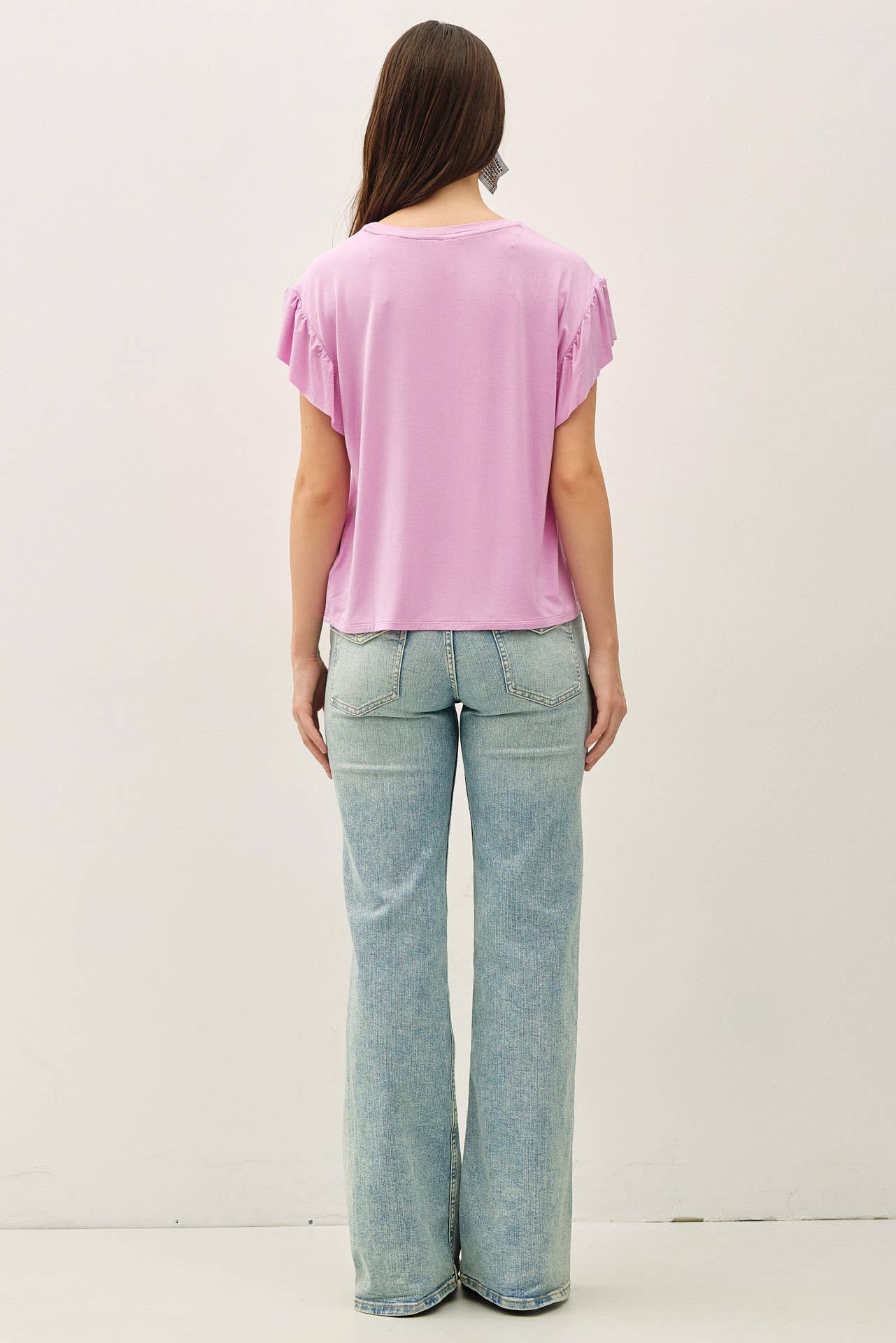 Be Cool BASIC THREADS RUFFLED SHORT SLEEVE TOP