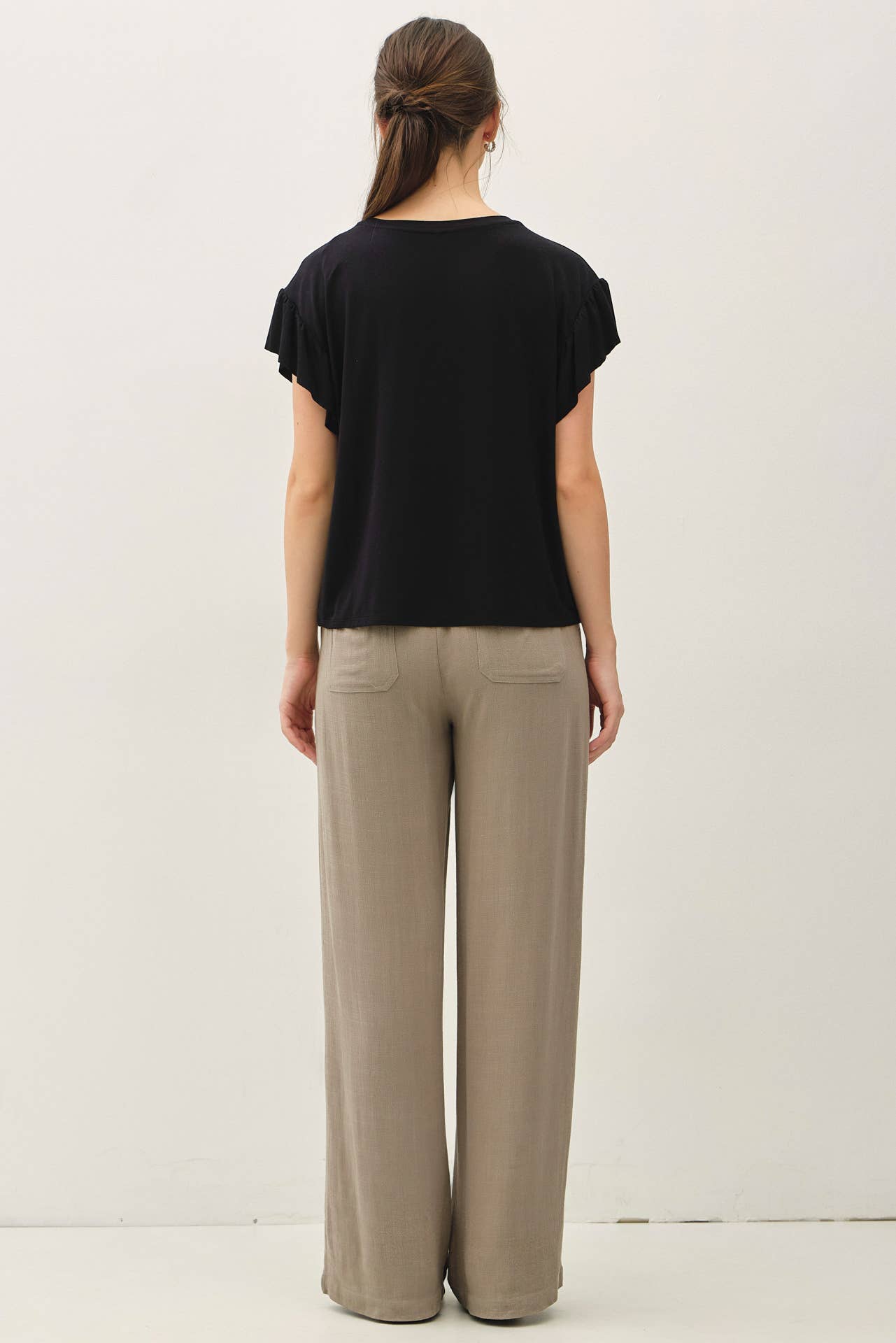 Be Cool BASIC THREADS RUFFLED SHORT SLEEVE TOP