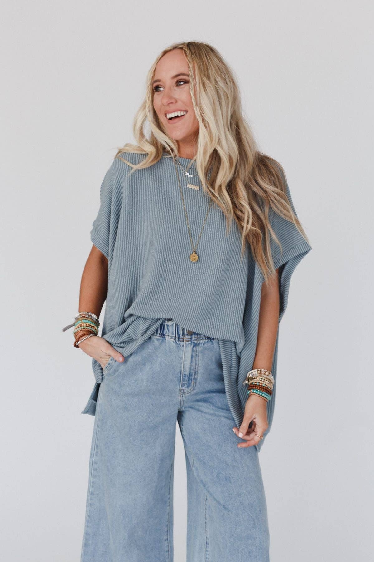 Three Bird Nest MOON GLOW TEXTURE KNIT TOP