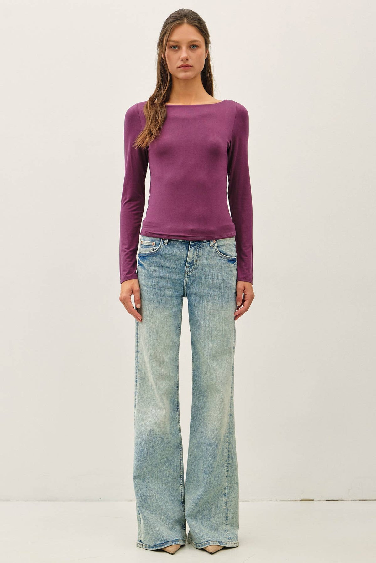Be Cool BASIC THREADS BOAT NECK LONG SLEEVE TOP