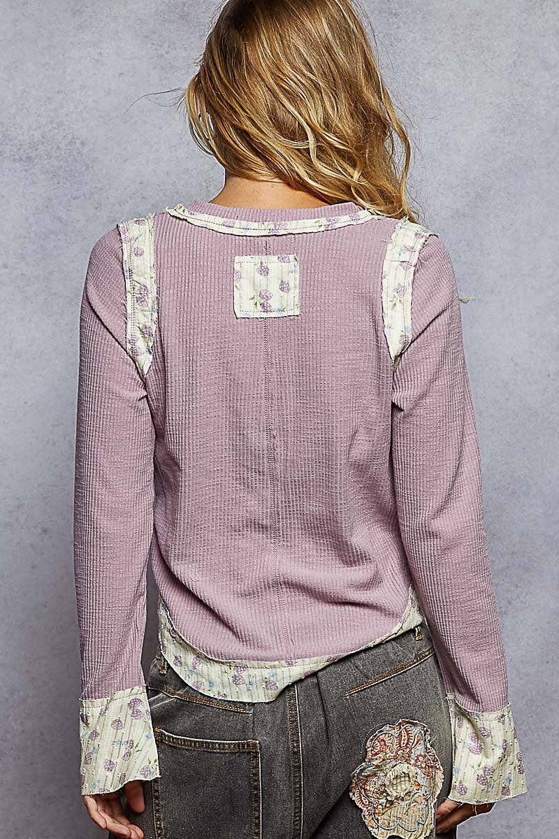 Pol Clothing Strawberry Wine Long Sleeve