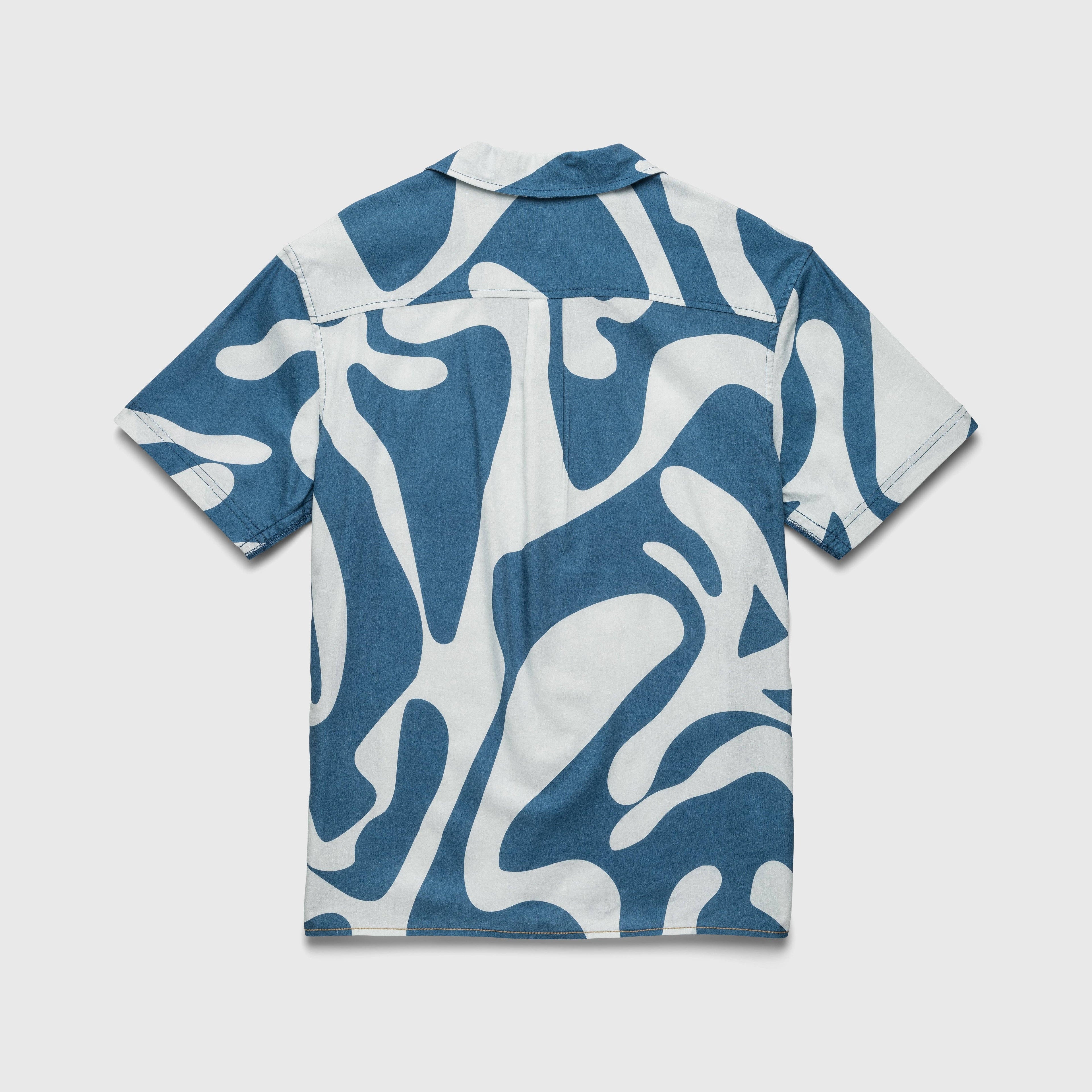 SURFSIDESUPPLY Billy S/S Swirl Camp Collar Shirt - Blue