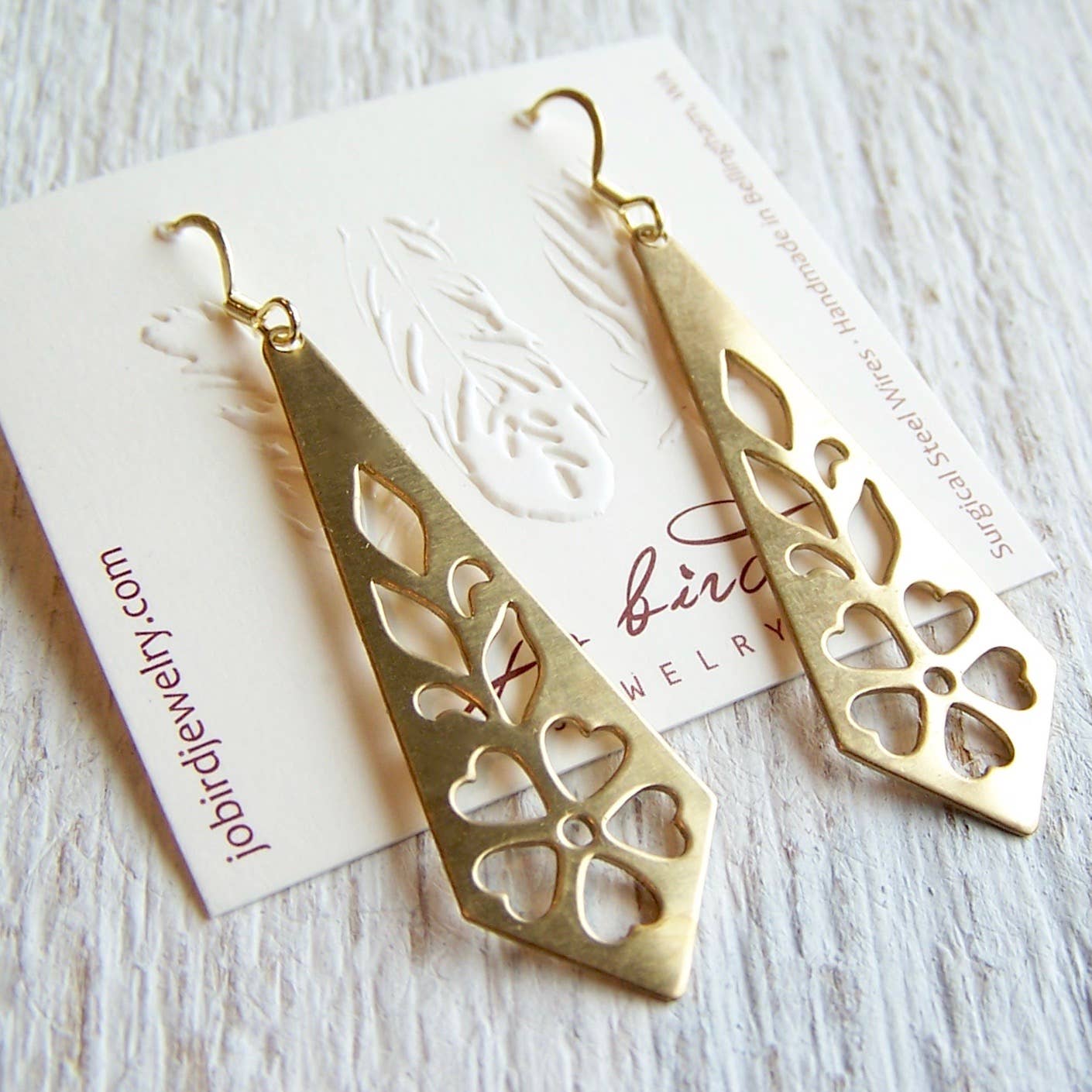 Jo Bird Jewelry Brushed Gold Violet Earrings