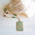 Jo Bird Jewelry Mother of Pearl Shell Necklace - Tropical Colors Sea Green