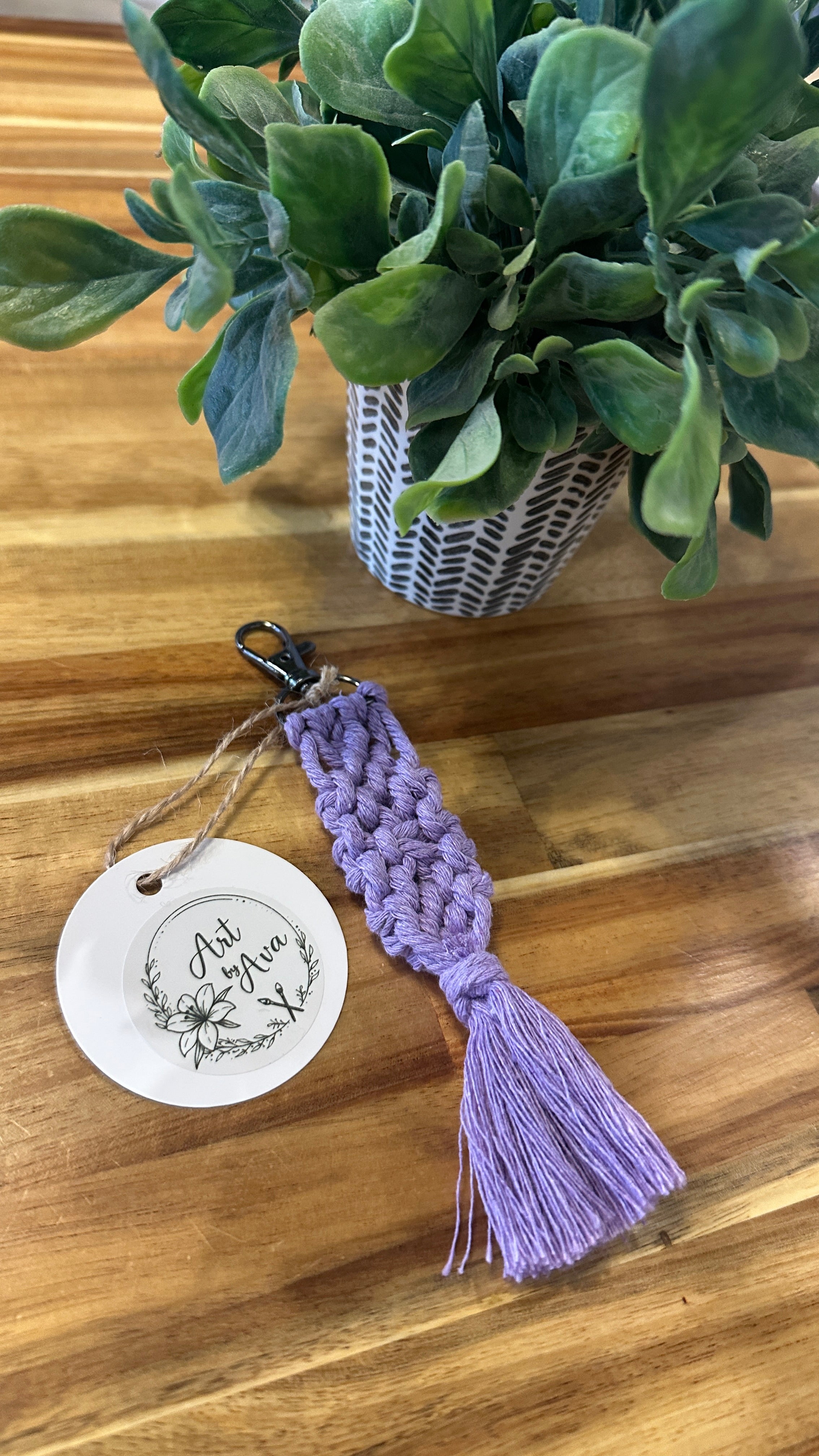Art by Ava Macrame Keychain Purple