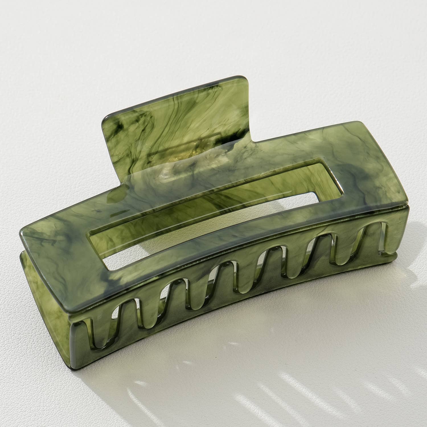 Adorro Jade Green Large | Assorted Large Claw Clips Rectangle