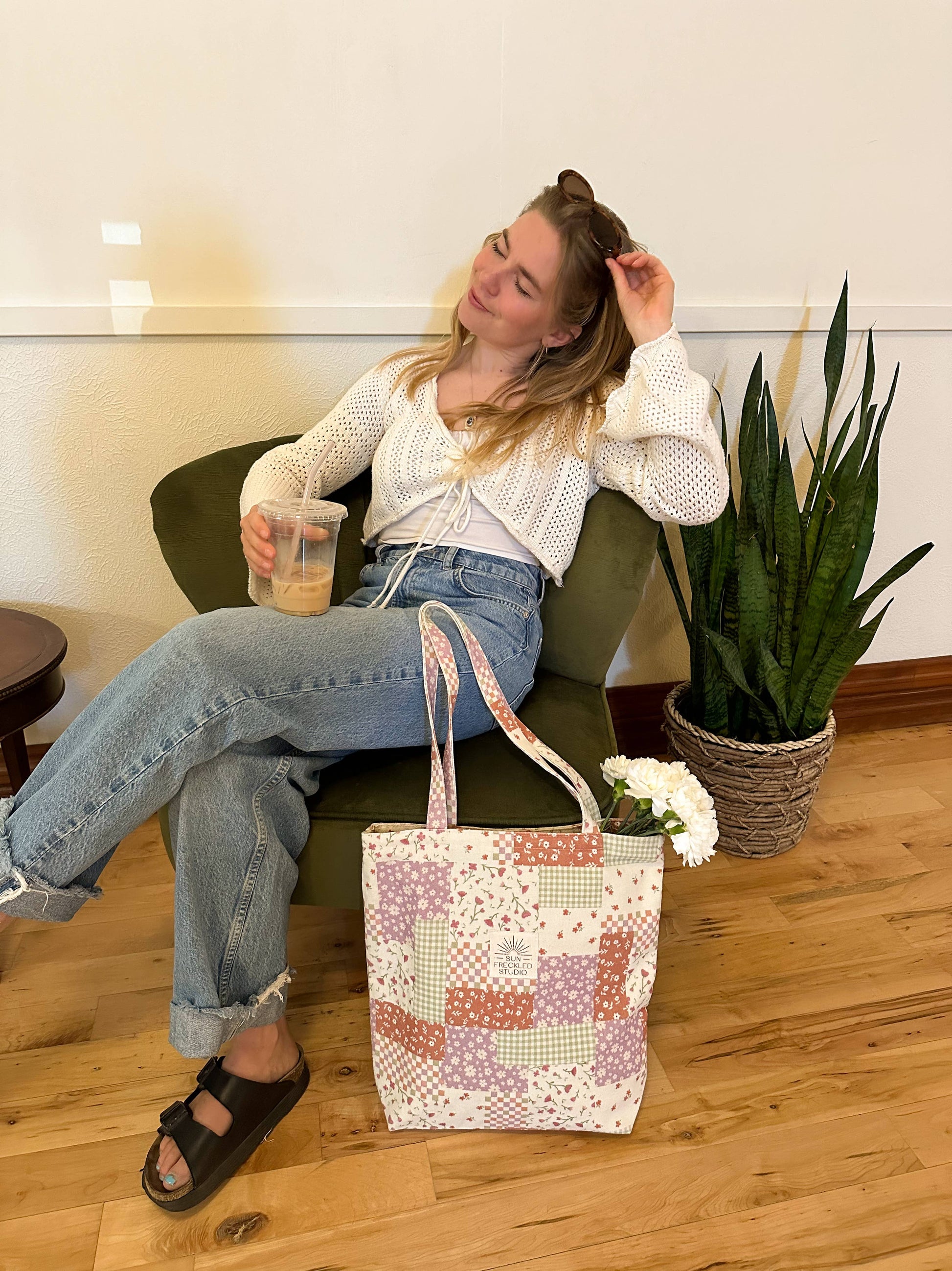 Sun Freckled Studio Flower Patch Tote Bag