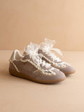 OASIS SOCIETY The April | Dark Grey Lace-Trimmed Retro Fall Sneaker