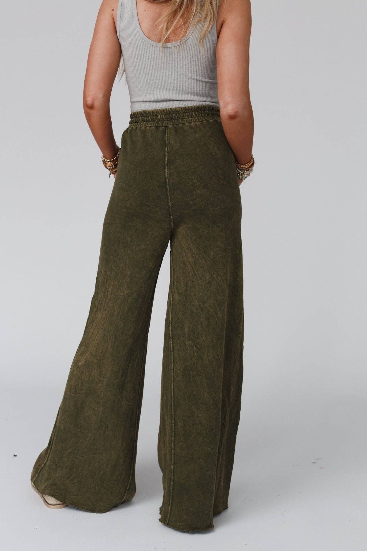 Three Bird Nest Relaxing Robin Wide Leg Pant - New Olive