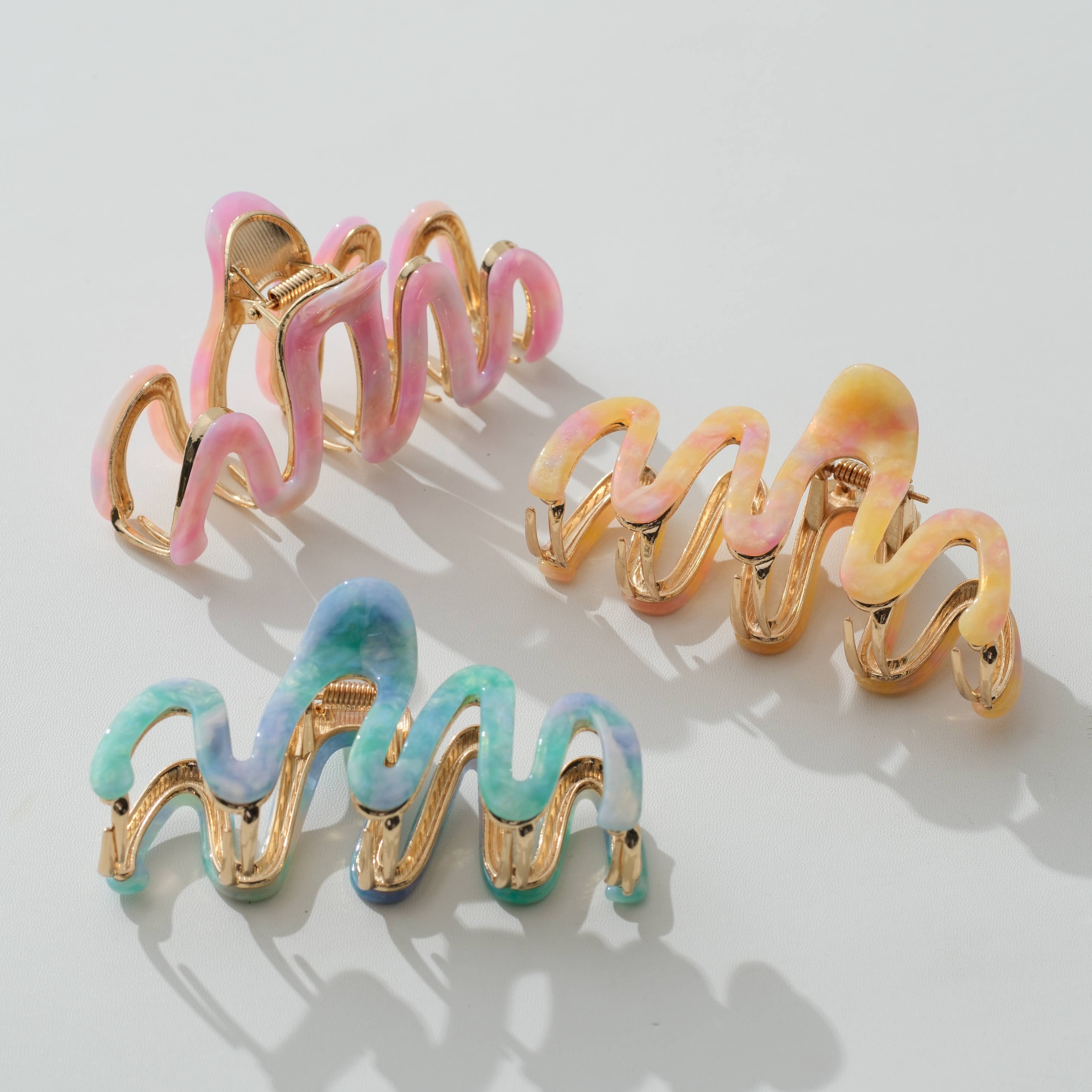 Adorro Willow Island Sun Metal Squiggle Claw Clip - Large