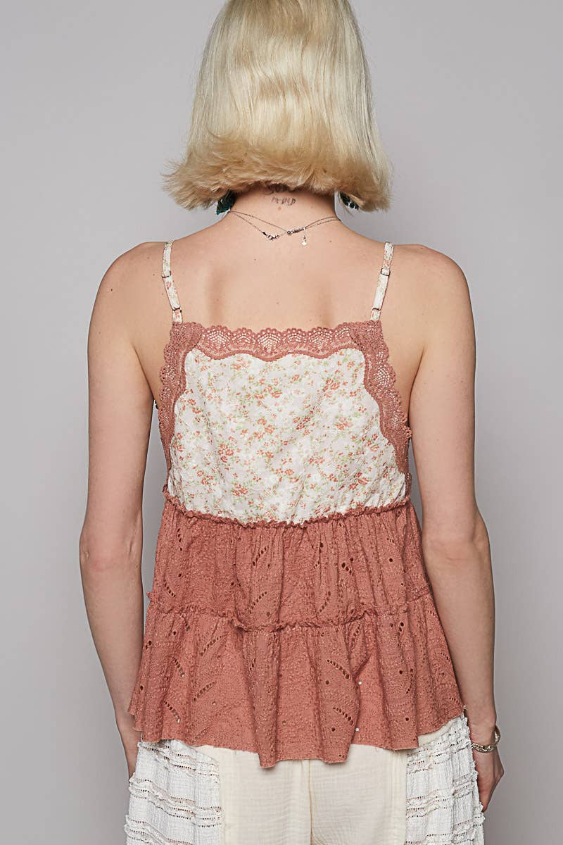 Pol Clothing V-neck ruffle sleeveless top