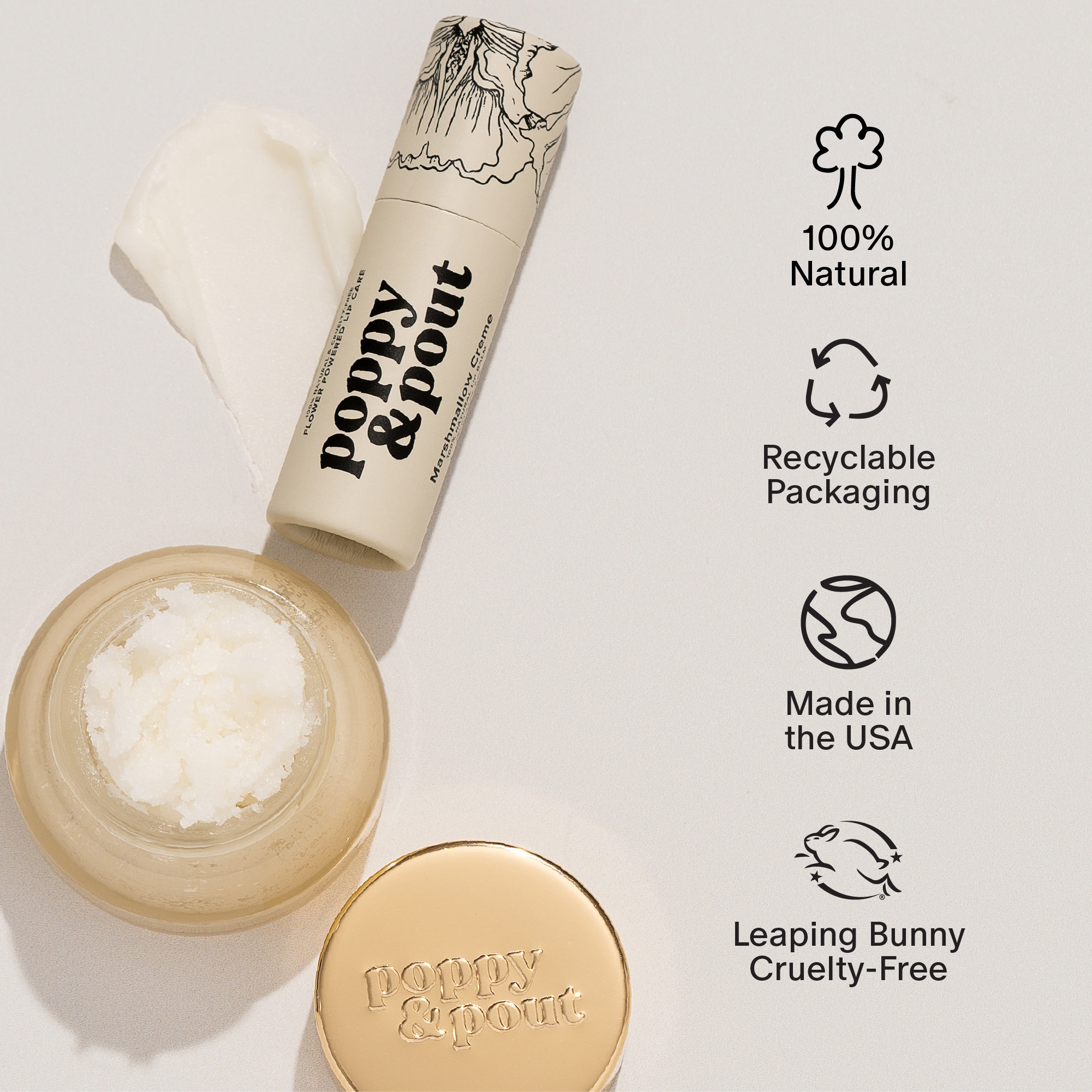 Poppy & Pout Lip Care Duo, Marshmallow Creme