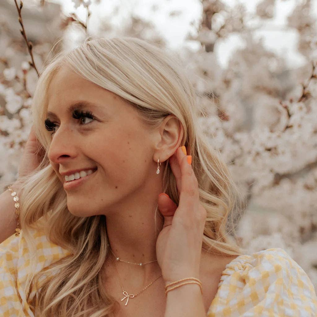 Mauve Jewelry Co. April Raindrop Dangle Hoops