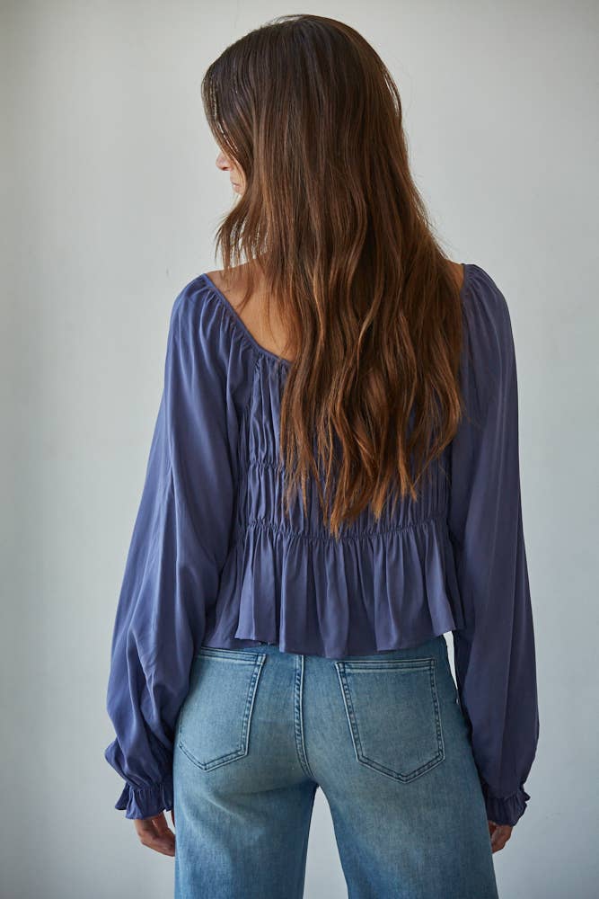 By Together Morgan Blouse Midnight Blue L