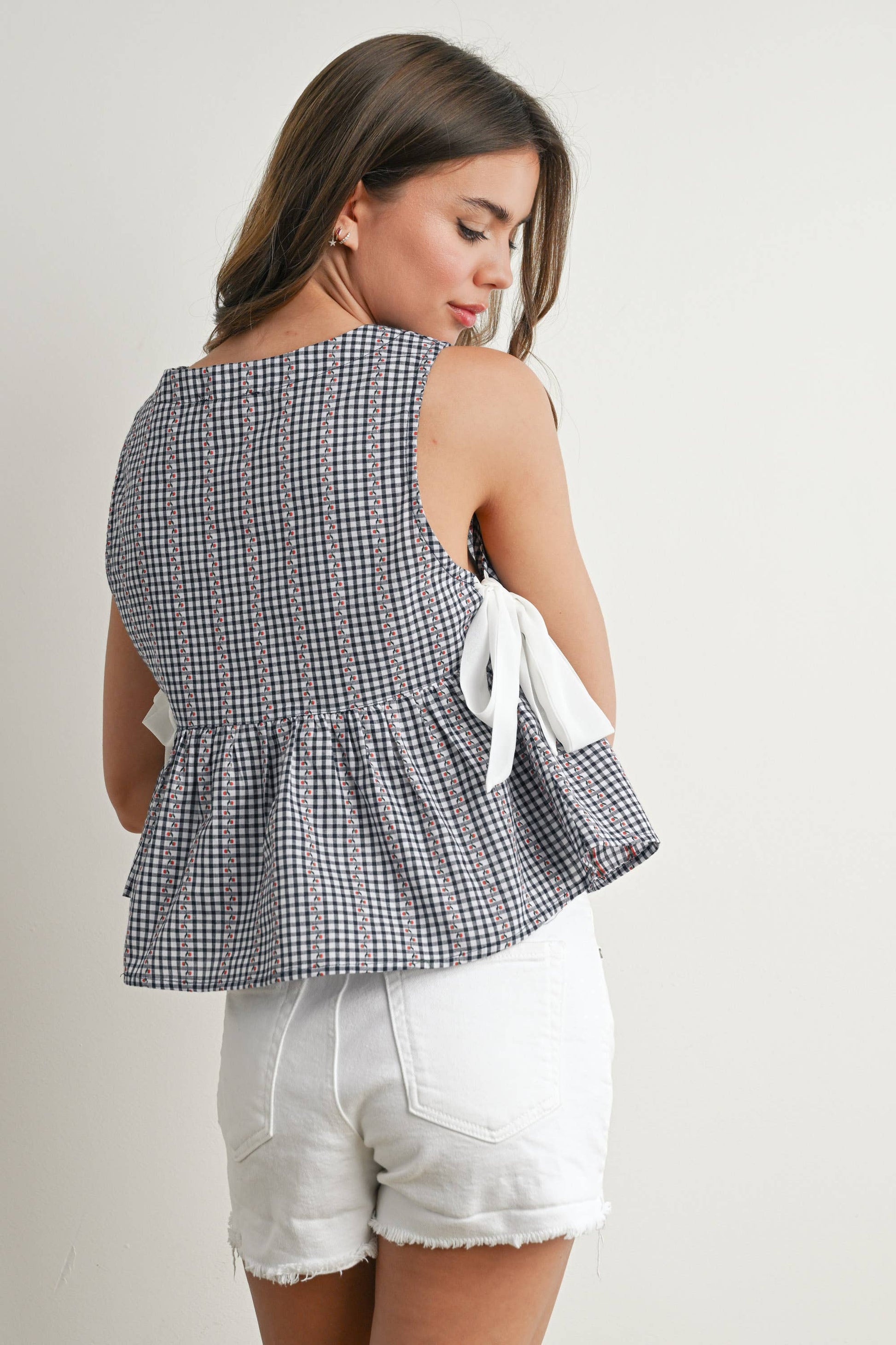 BUTTERMELON SKY MEADOW PEPLUM TOP