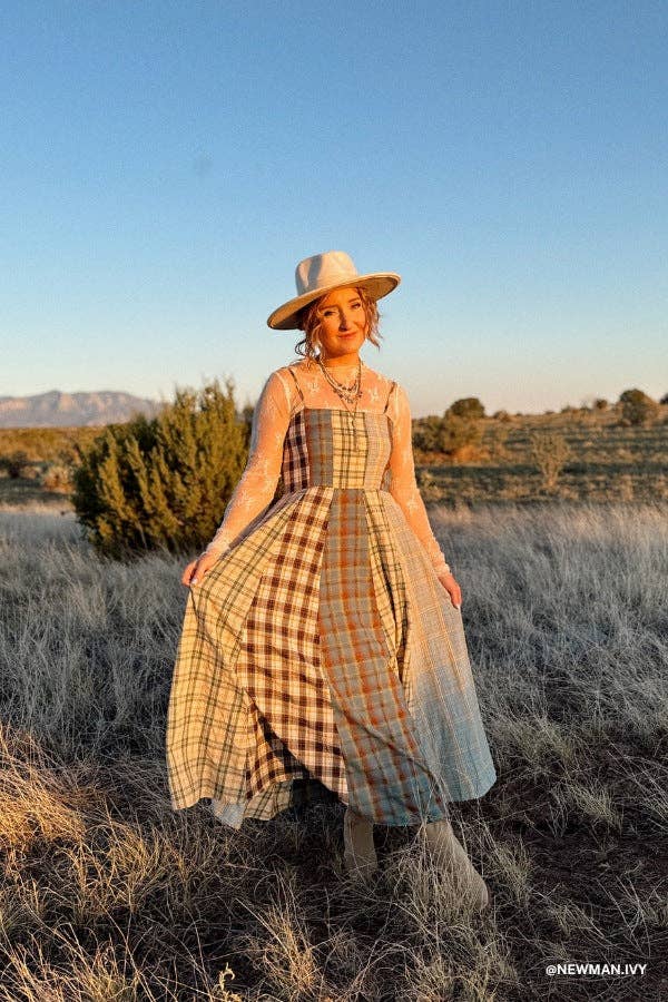 Three Bird Nest Western Charm Checkered Dress