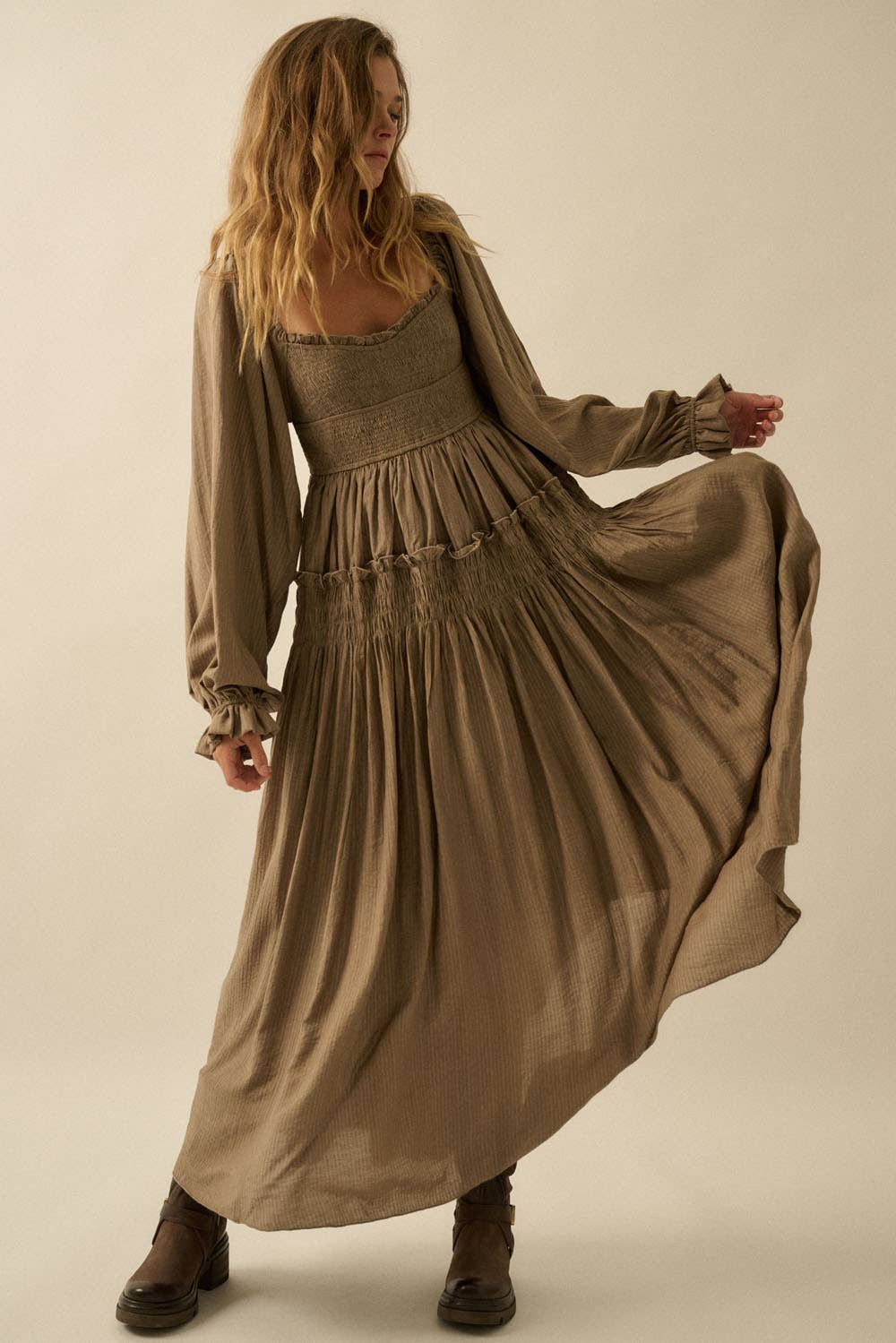 Promesa USA Fern Maxi Peasant Dress