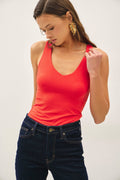 Be Cool BASIC THREADS FULL LENGTH V-NECK TANK TOMATO