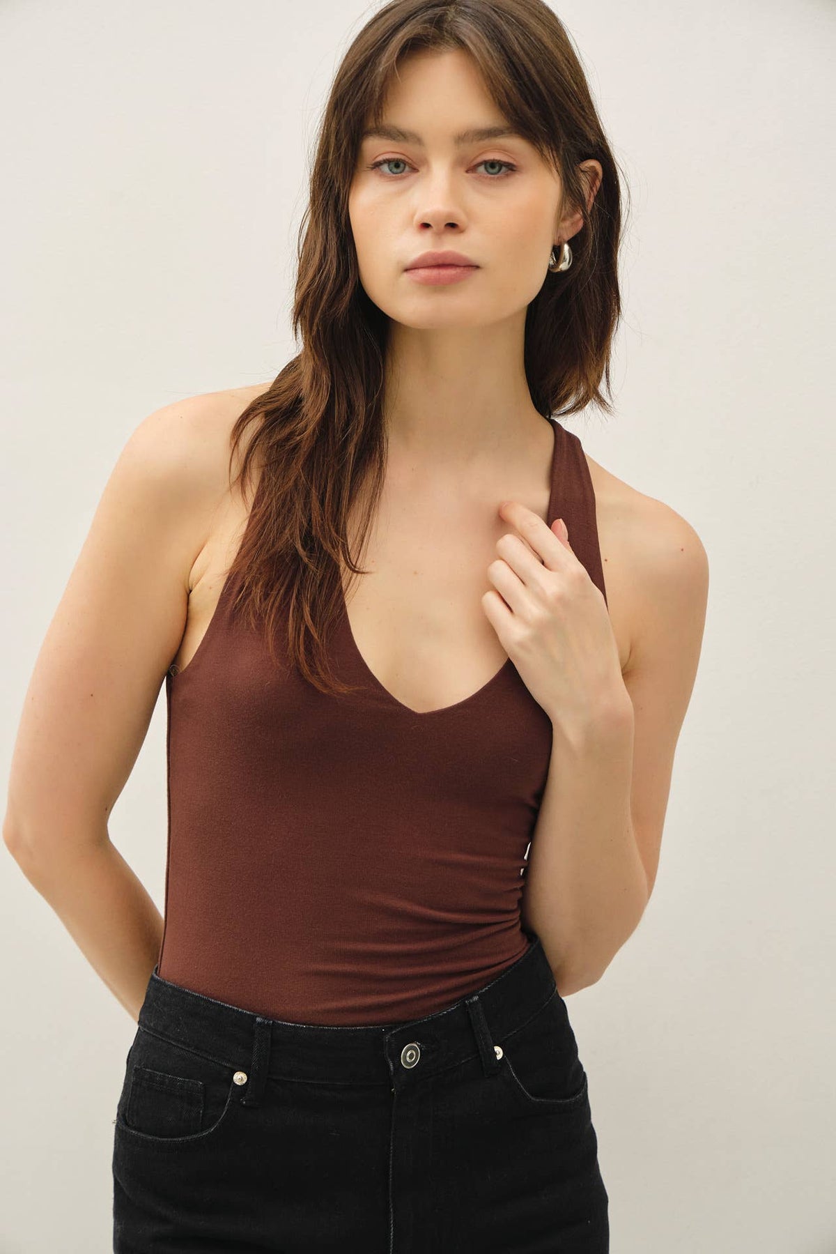 Be Cool BASIC THREADS V-NECK RACER BACK TANK