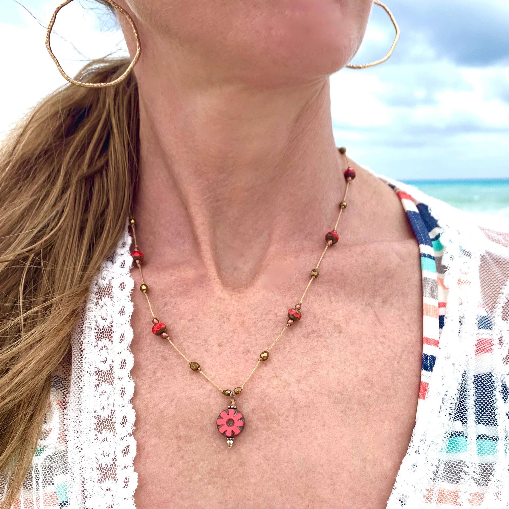 Jo Bird Jewelry Flower Pendant Necklace