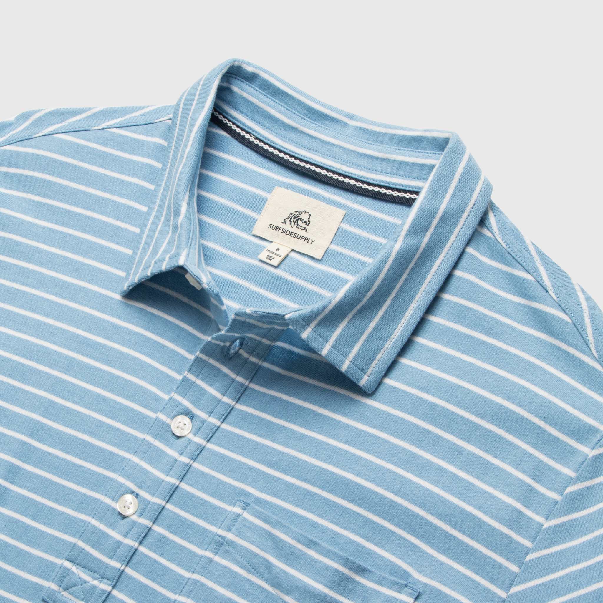 SURFSIDESUPPLY MICHAEL STRIPE POLO - BLISSFUL BLUE