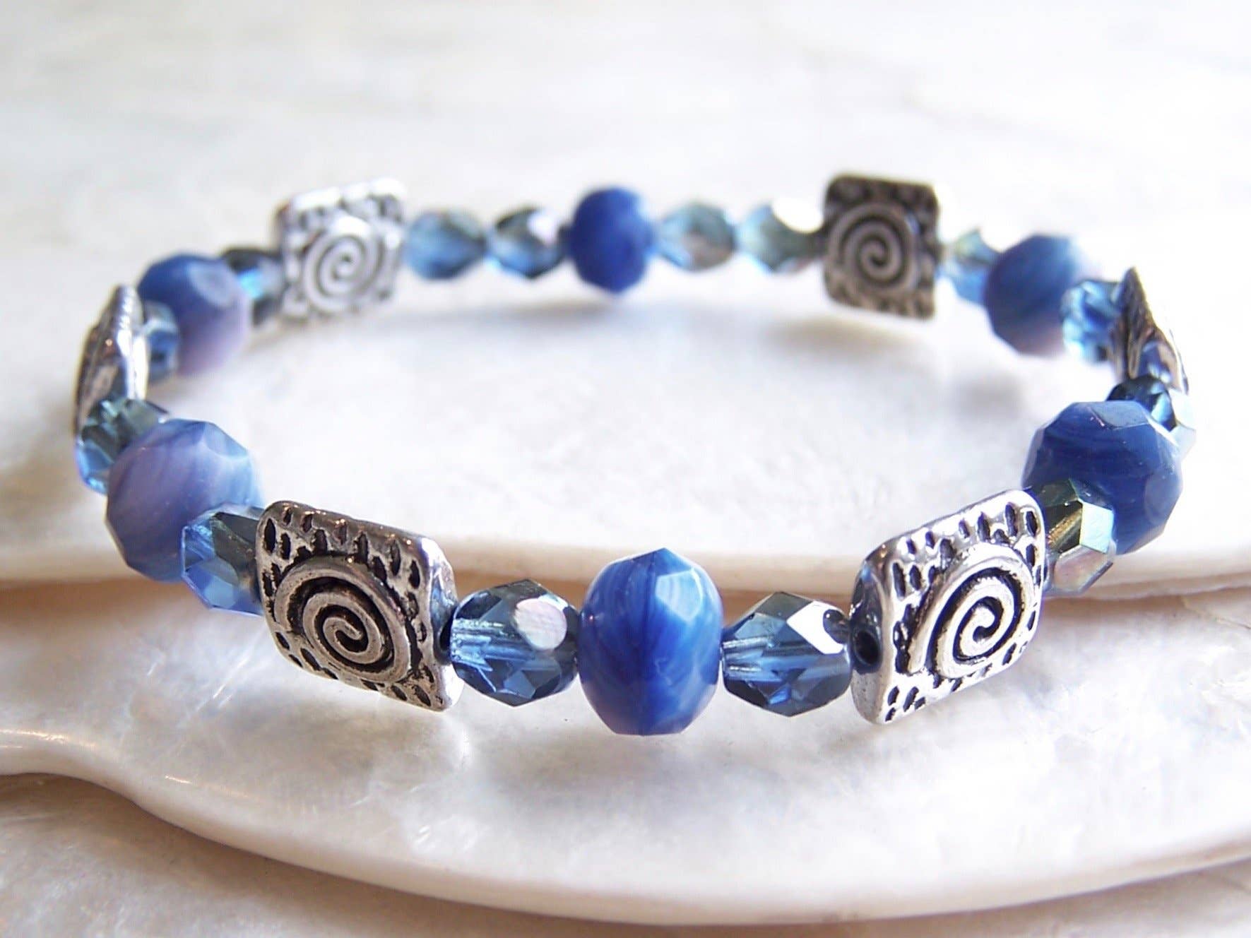 Jo Bird Jewelry Elastic Czech Bracelet - Spring Colors
