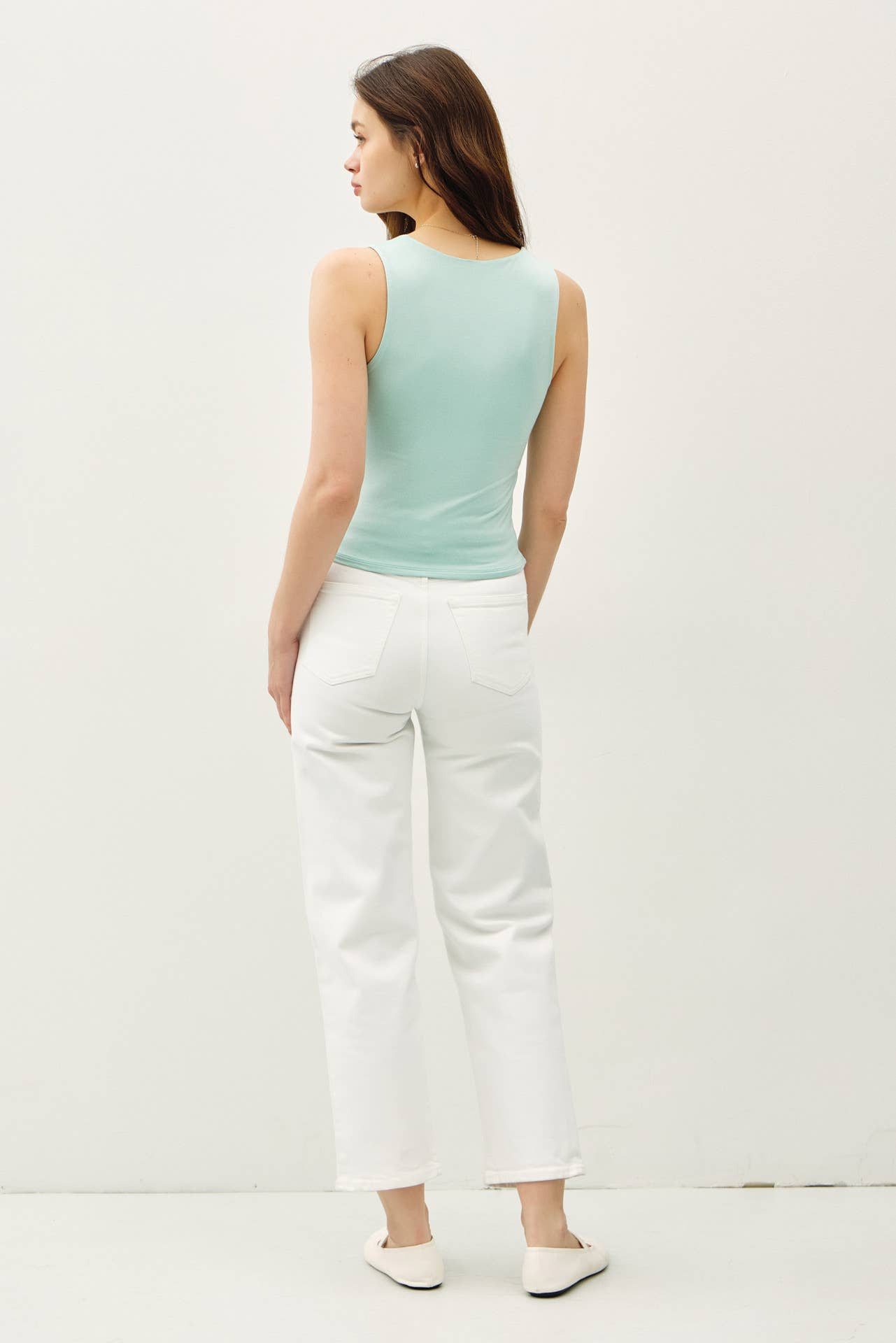 Be Cool BASIC THREADS DOUBLE LINED SQUARE NECK TANK