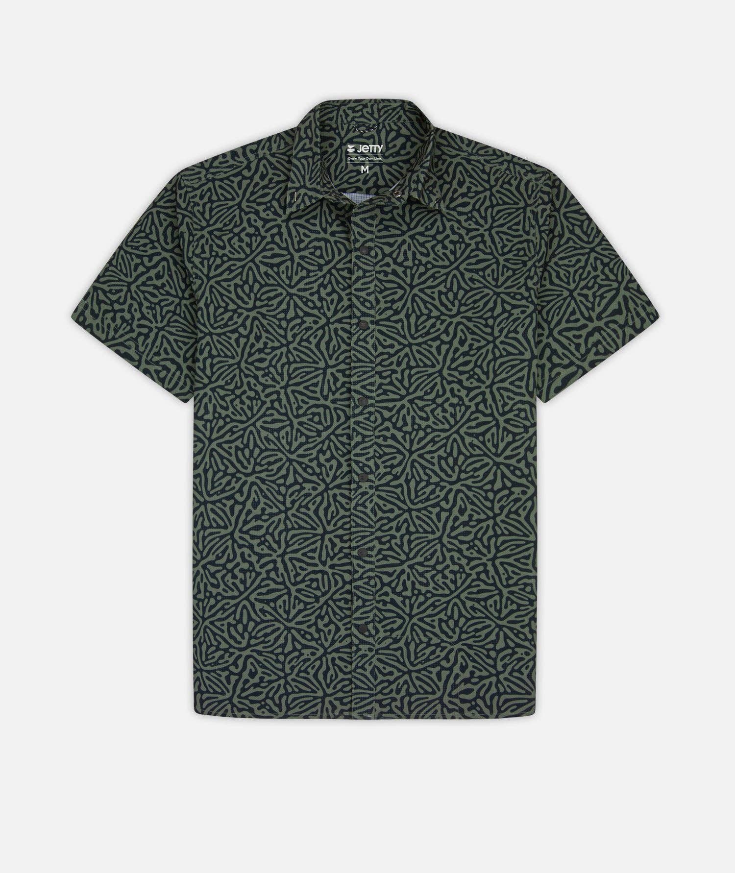 Jetty Sandspit Tech Woven Shirt - Olive Olive