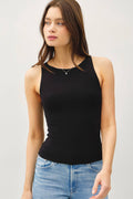 Be Cool BASIC THREADS BOAT NECK TANK Black