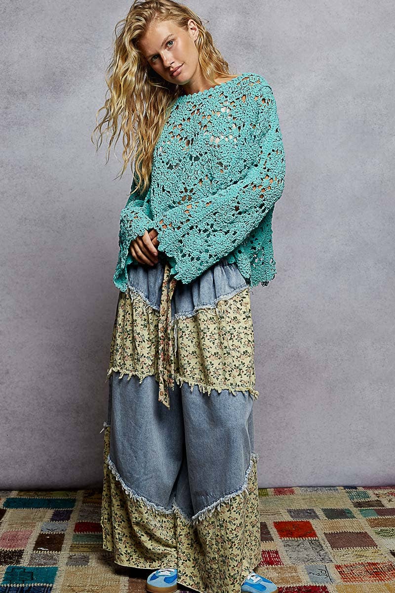 Pol Clothing Bayside Bonfire Crochet Top