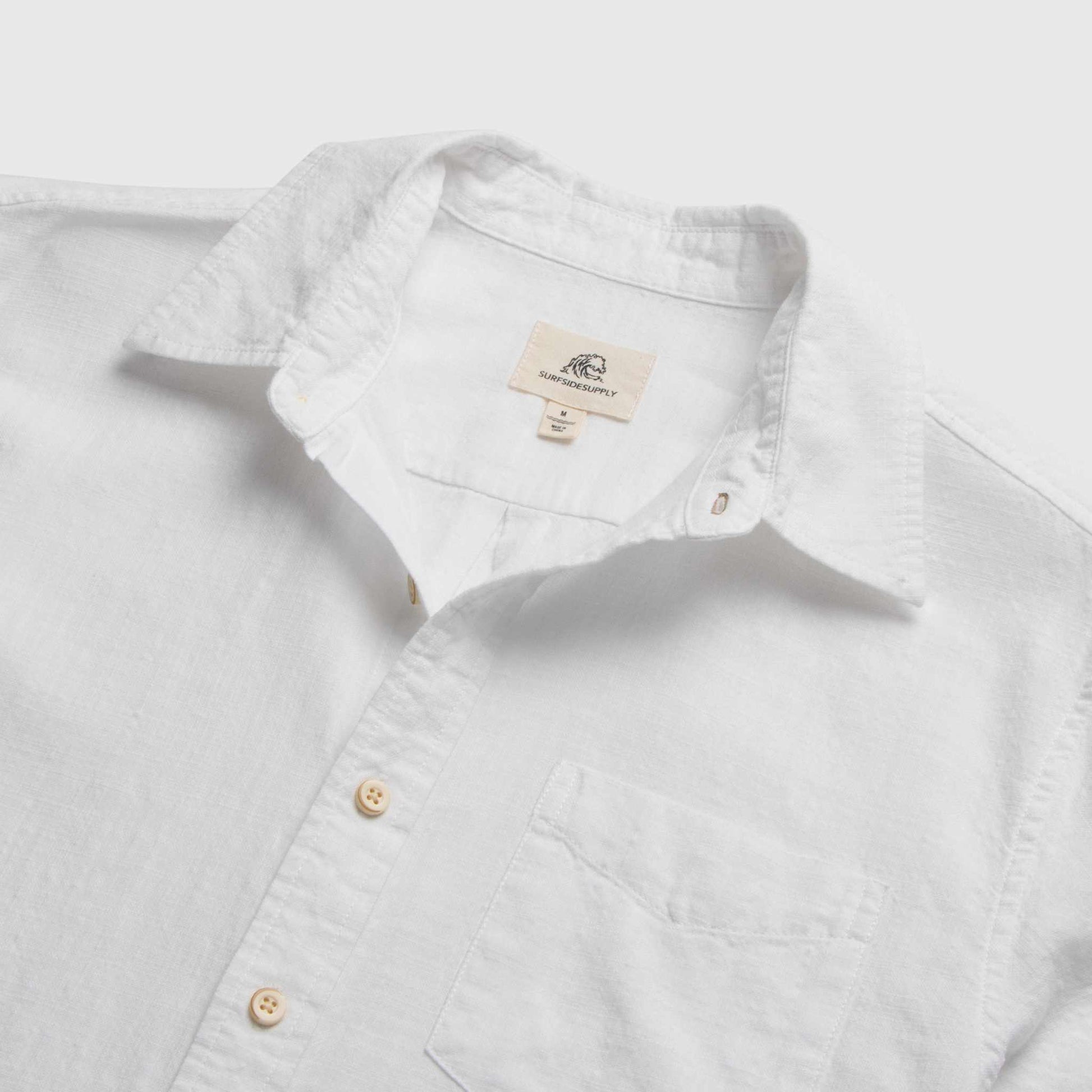 SURFSIDESUPPLY Joey 2tone slub shirt - Brilliant White