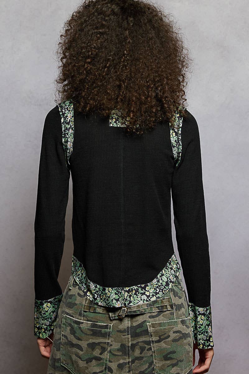 Pol Clothing Strawberry Wine Long Sleeve