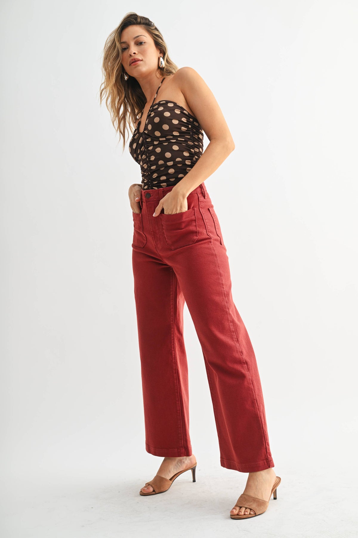 JUST BLACK DENIM Patch Pocket Wide Leg