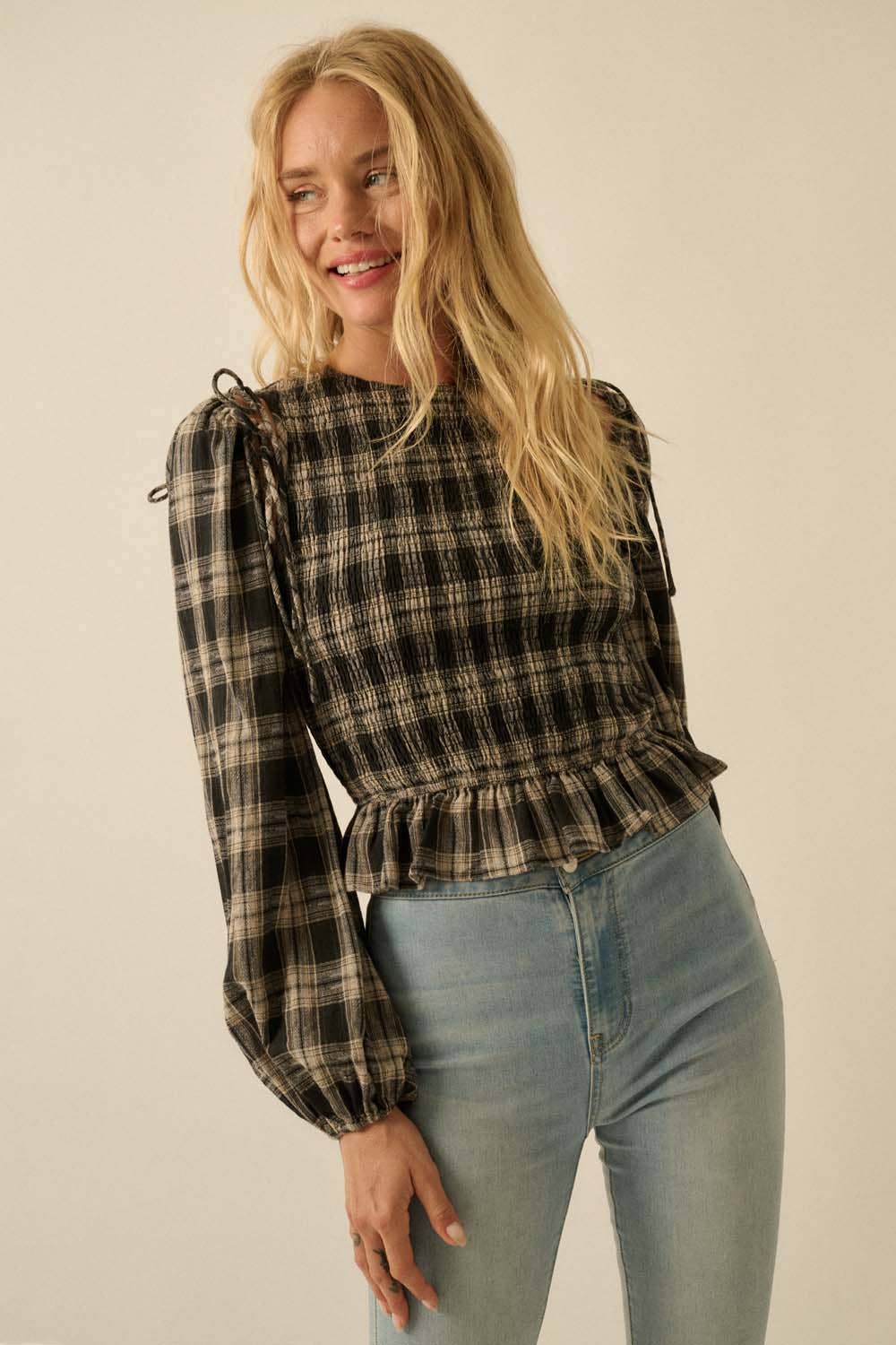 Promesa USA Blaire Balloon-Sleeve Top