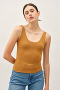 Be Cool BASIC THREADS SCOOP NECK TANK Golden Rod