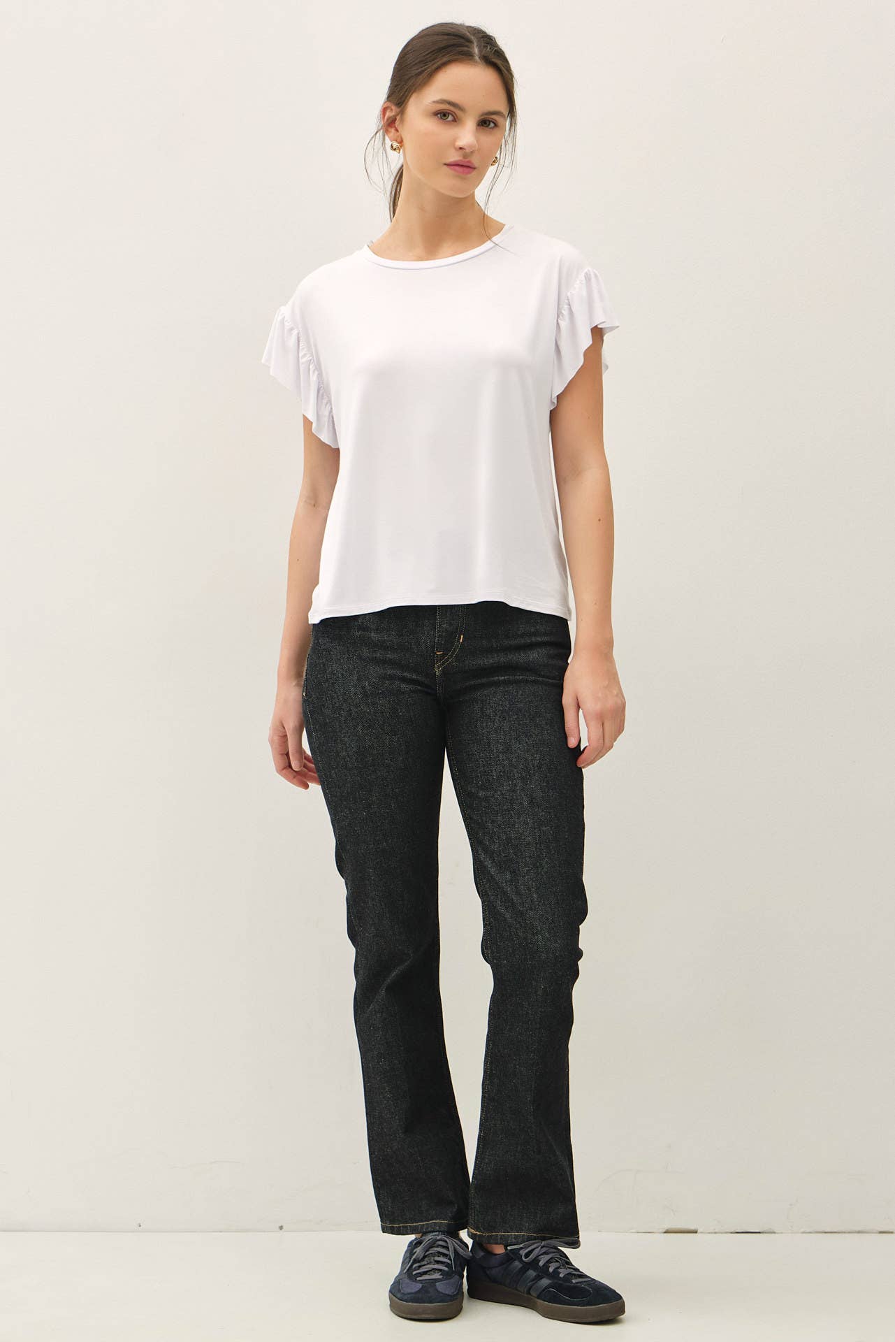 Be Cool BASIC THREADS RUFFLED SHORT SLEEVE TOP