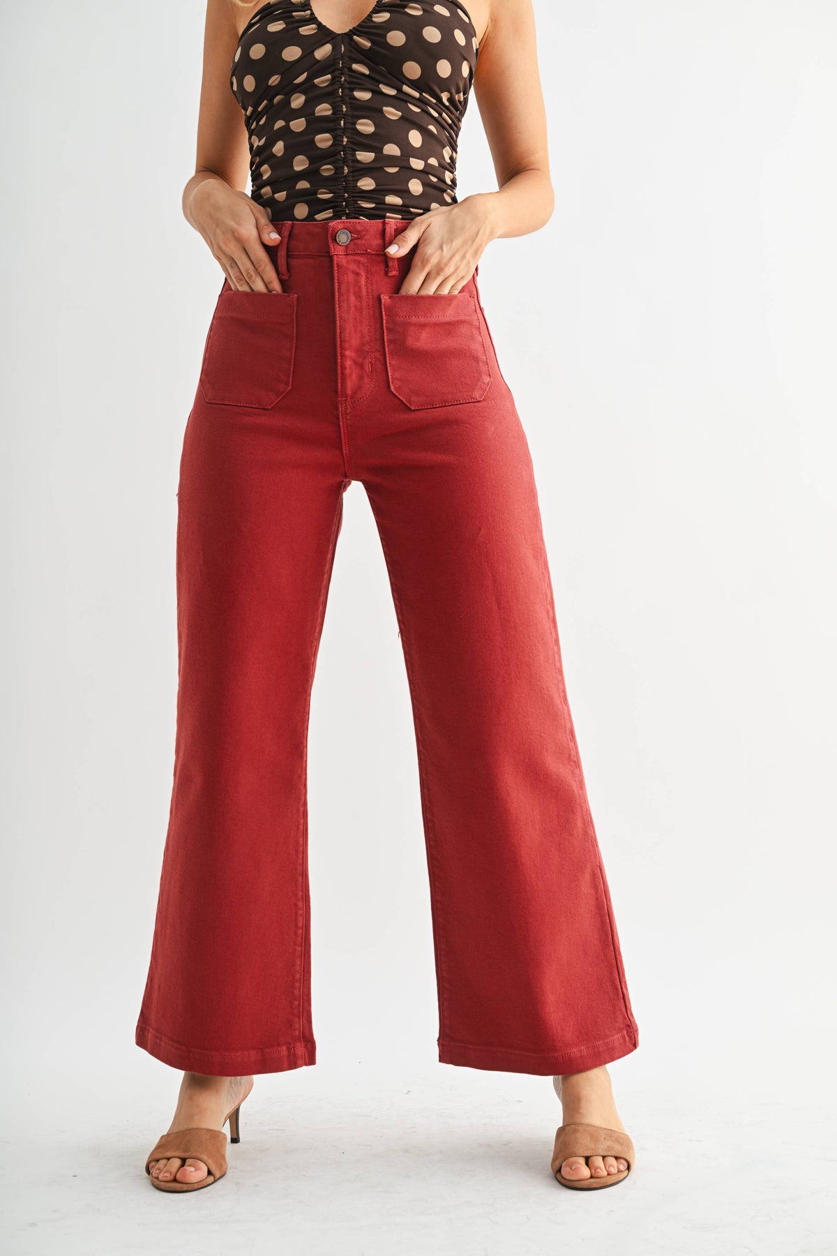 JUST BLACK DENIM Patch Pocket Wide Leg