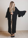 Three Bird Nest Radiant Ruffles Duster Cardigan - Black Black